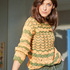 Pulli mit Ajourmusterstreifen in Oliv, Mandarin und Camel