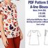 A-line Blouse Pattern PDF Sewing Patterns Tops Sewing Patterns Top Pattern