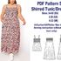 Plus Size Dress Pattern PDF Sewing Patterns PDF Shirred Maxi Dress Pattern