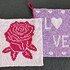 Double knitting pattern potholders "Rose Love"