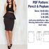 Pencil Skirt Pattern Peplum Skirt Pattern PDF Sewing Patterns Skirts