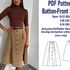 Button-Front Skirt Pattern PDF Sewing Patterns Skirts Patterns Women