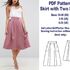 Pleated Skirt Sewing Pattern PDF Sewing Patterns Vintage Skirt Pattern PDF