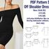 Off the Shoulder Dress Pattern PDF Off Shoulder Top Pattern Sewing Patterns