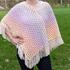 Crochet pattern for an airy summer poncho with fringes (size XS-XXL)