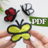 Butterfly crochet amigurumi pattern, easy crochet keychain pattern