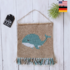 crochet pattern PDF whale wall hanging decor crochet children's room