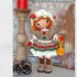 Christmas doll Amigurumi crochet pattern, little girl MIRA in a gingerbread