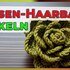 Haarband mit Rosenblüte Motiv häkeln - Video