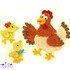 Chicken chicks crochet applique