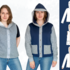 Daria – Sweatjacke oder Weste mit Kapuze, Knopfleiste BU 80-116, A4+A0