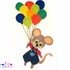 Mouse with balloons crochet  applique