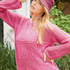 Pulli im Ajourmuster-Mix in Fuchsia