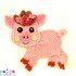 Pig farm animal crochet pattern applique