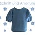 Schnitt und Anleitung Bluse mit Kräuselärmeln Gr.80 bis 140