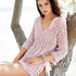 Longpulli mit Ajourmuster in Rose