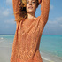 Pullover in Orange mit Ajourmuster