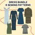 Dress Sewing Pattern Bundle: 6 Patterns XS-XXXL Ladies Mini dress jersey