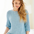 Raglanpullover mit Lochmuster in Hellblau