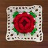 crochet square motif with flower pattern