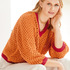 Pulli mit Gittermuster in Orange und Rot