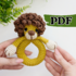 Crochet baby rattle pattern, amigurumi lion pattern, crochet safari animals