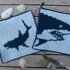 Tutorial doubleface potholders „sea motifs 7 - Shark“