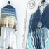 „A Day by the Sea“ large stole / shawl + „Sea-Shell" shawl pin