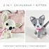 Dog Crochet Pattern Cat Crochet Pattern Amigurumi Chihuahua / Kitten / 2in1