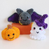 Crochet Halloween Trio: Mini Ghost, Pumpkin and Mini Bat Plush Toy Pattern