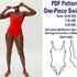 One-piece Swimsuit Pattern Square-Neck Swimsuit Pattern Swimsuits Patterns