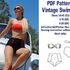 Vintage Swimsuit Sewing Pattern High Waisted Twist Front Bikini Pattern PDF