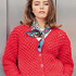 Jacke mit Lochmuster in Rot