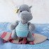 Surfer Hippo Amigurumi Crochet Pattern (in DE, ENG)