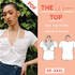 Neckholder top pattern, sewing T-shirt with gathers, Easy