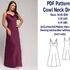 Cowl Neck Maxi Dress Pattern PDF Sewing Patterns Slip Dress Pattern