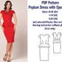 Peplum Dress Pattern Sewing Patterns for Women Open back Dress Pattern PDF