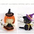 Crochet Halloween Pattern Amigurumi Witch Doll and Blac Cat in pointed hat