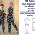 Kids Pajamas Patterns Boy's Christmas Sewing Patterns Girl's Pajamas