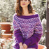 Pulli mit Jacquard-Rundpasse in Violett und Weiß