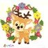 Deer Wreath Reindeer crochet pattern applique