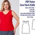 Cowl Neck Top Pattern Blouse Pattern Sewing Patterns PDF Sewing Pattern