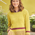 Pulli glatt rechts und mit zweifarbigem Patent in Bordeaux und Curry