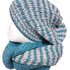 Strick - Anleitung für das Winterset aus Schal und Beanie in blau grau