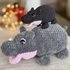 Crochet Moo Deng baby hippo no sew amigurumi pattern