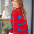 Flauschiger Pullover mit Intarsien-Streifen