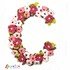 Floral letter C crochet applique