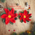 Poinsettia christmas flower no sew crochet pattern