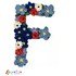 Floral letter F crochet applique