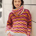 Pullover und Loop mit Hebemaschenmuster in Silbergrau, Aubergine, Fuchsia, Pink und Orange